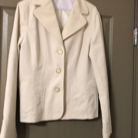 Ann Taylor corduroy lt beige long sleeved blazer - Picture 2 of 8